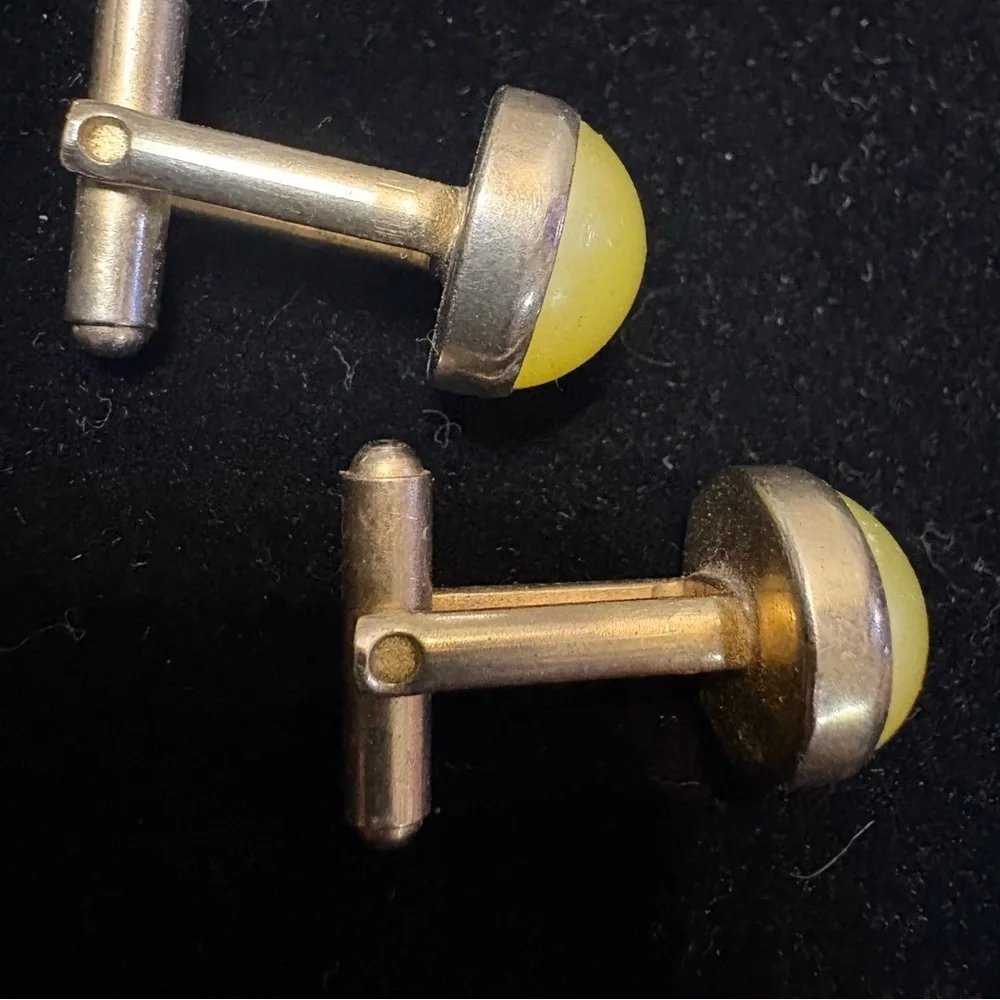 Vintage Anson Sun Yellow Gold Tone Cuff Links Cufflinks